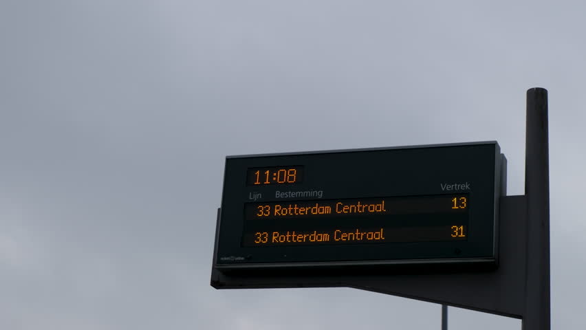 bus schedule LED for Rotterdam Centraal station Royalty-Free Stock Footage #3448669155