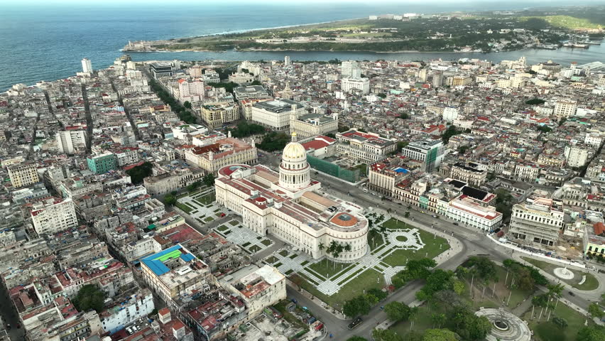 Aerial view: Capitolio Havana Cuba