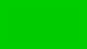 video animation rectangle shape flat drawing outline, on a green chroma key background