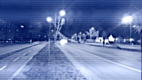 Traffic surveillance camera footage with glitch effect, night shot - Powered by Shutterstock - Get 15% off with code: PIKWIZARD15