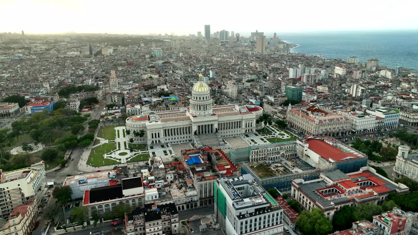 Aerial view: Capitolio Havana Cuba