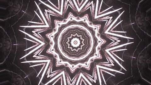 Fractal Noise and Kaleidoscopic. Pattern made with a Particle System. mirror prism creating toy effect, with shimmering lights and fast changing mandala shapes. 4k – Video có sẵn