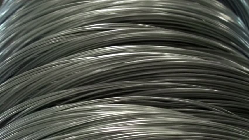 Spools with a thick wire in the production department of nails
