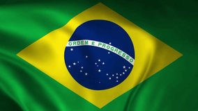 Vibrant video footage showcasing the iconic flag of Brazil fluttering. Perfect for presentations, documentaries, and web design.
