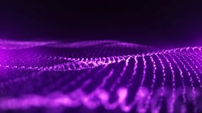 Fuchsia abstract digital waves seamlessly flowing surrounded by soft purple light. Technology, business, and artificial intelligence background. Particle waves in the space. Screensaver and intro. 4k. - Powered by Shutterstock - Get 15% off with code: PIKWIZARD15