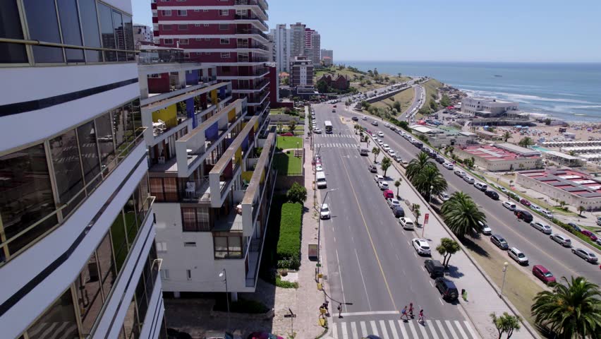 4k drone videos of Playa Grande in Mar del Plata, Argentina