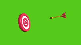 Archery animation 3D target with green and black background appropriate for your business presentation video.