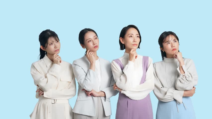 A group of Asian women talking while watching something. Royalty-Free Stock Footage #3449126033