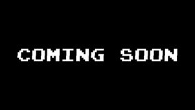 Coming Soon text animation with a glitch effect. Cyberpunk text with an old TV distortion effect. Retro, vintage 8-bit game style. - Powered by Shutterstock - Get 15% off with code: PIKWIZARD15