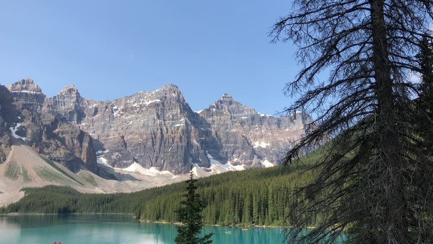 A canoe in Lake Moraine