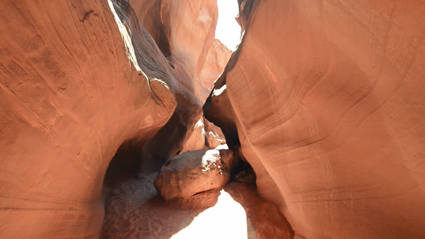 Upper Antelope Canyon in the Navajo Reservation near Page, Arizona Royalty-Free Stock Footage #3449313207