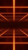 Vertical video retro synthwave wireframe grid tunnel animation background