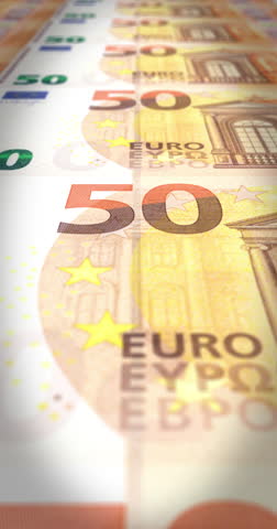 Sheets of banknotes of fifty euros passing. Loop. 4K Vertical Royalty-Free Stock Footage #3449328963