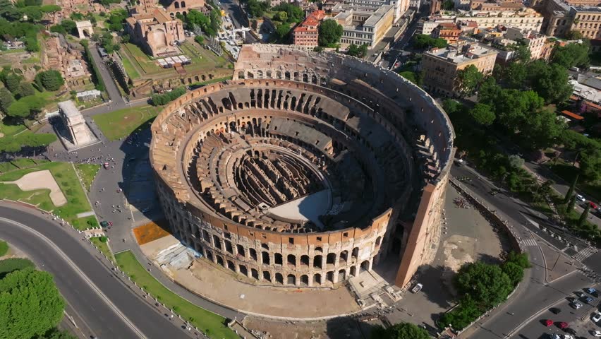 The Colosseum. Rome Italy. Aerial view.sunny bright day. Royalty-Free Stock Footage #3449388083