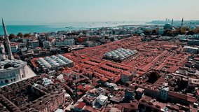 Aerial video of Grand Bazaar (Kapalı çarşı)