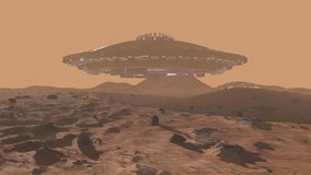 Flying saucer takes off from mars landscape with sand vortex
Sci fi concept,4K, red planet view landscape, 2024
 - Powered by Shutterstock - Get 15% off with code: PIKWIZARD15
