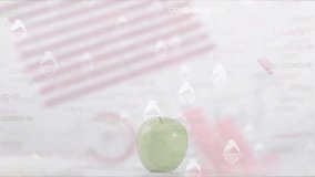 Animation of head with face mask and syringe over data processing on white background. Global medicine, healthcare, pandemic and digital interface concept digitally generated video. - Powered by Shutterstock - Get 15% off with code: PIKWIZARD15