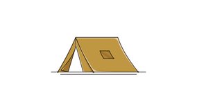 motion animation video tent camping icon vector design. seamless looping of camping theme
