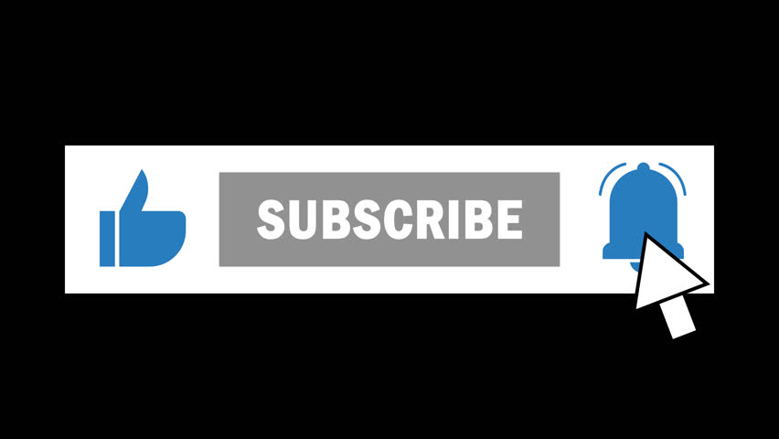 4k subscribe lower third button animation with transparency. video motion 2d animation footage