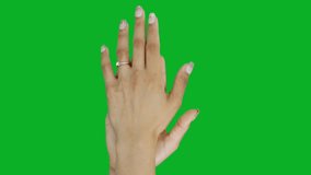 Hand high quality green screen effect 4k, The video element of on a green screen background, Ultra High Definition, 4k video, on a green screen background.