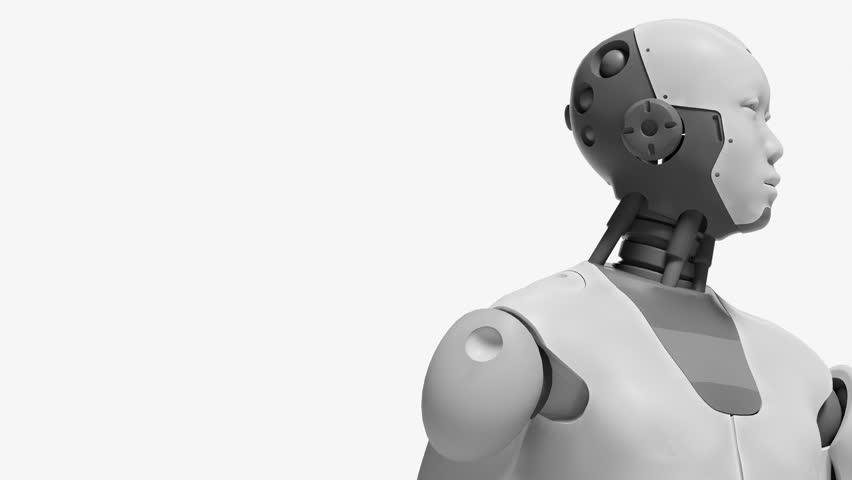 Argentinian flag presented by AI robot on white bakground