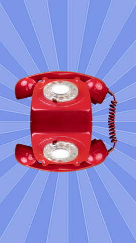 red vintage telephone in vertical Royalty-Free Stock Footage #3450184731