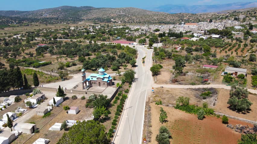 Blue Church of Mesta Village Chios-Greece...