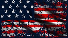 American waving flag video with copy space area. USA flag Closeup 4k Full HD video