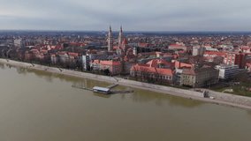 Drone videos from Szeged Hungary on a sunny winter day.
Aerial view of Szeged.
Tisza River, Szeged Cathedral, Dom, Szeged Downtown