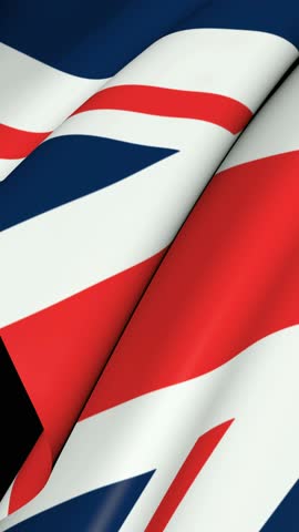 British flag is waving in the wind. The national British symbol is the banner. Royalty-Free Stock Footage #3450310553