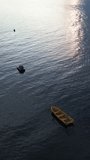 Vertical Footage of Fishing Boat in the Sea