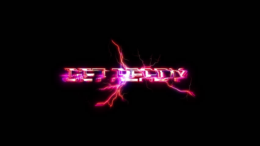 Get Ready glow pink neon text lightning glitch effect sci fi futuristic hitech cinematic title abstract background.