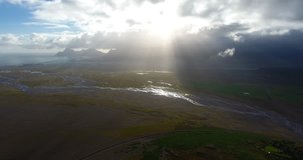 ICELAND – SEPTEMBER 2016 : Aerial shot of amazing landscape on a beautiful day