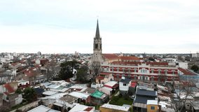 4k drone videos of churches in the city of Mar del Plata, Argentina