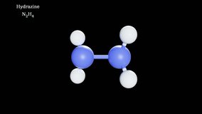 Hydrazine molecule, 3D molecular structure animation (on transparent background with anti-aliased edges). [Motion PNG file with Alpha channel]