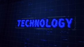 abstract technology text background blue sci-fi glitch effect