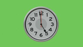 3D rendered last 1 minute of 5 o'clock wall analog clock animation with green screen background, ending 1 minute with ticking clock. - Powered by Shutterstock - Get 15% off with code: PIKWIZARD15