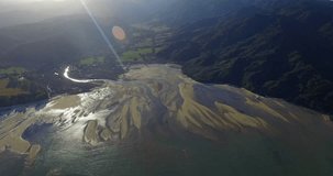 NEW ZEALAND – MARCH 2016 : Aerial shot of delta bay on a beautiful day with amazing landscape in view