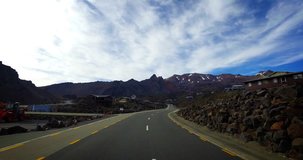 NEW ZEALAND – MARCH 2016 : Video shot of driving towards Mount Doom / Ngauruhoe on a sunny day