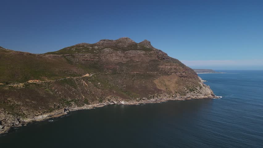 South African Chapman Peak Drive from Top and along the coast Royalty-Free Stock Footage #3450811991