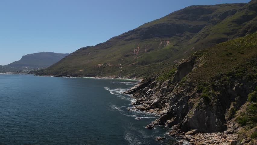 South African Chapman Peak Drive from Top and along the coast Royalty-Free Stock Footage #3450817791