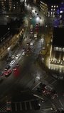 Vertical Video of London, Vertical Aerial View Shot, night, evening