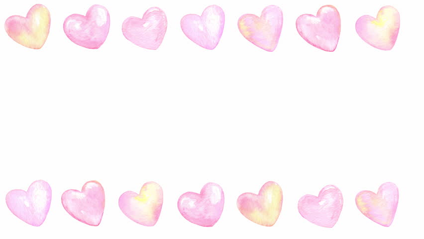 A cute frame with moving pink hearts. A loop animation.