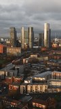 Vertical Video of Manchester, Vertical Aerial View Shot, day