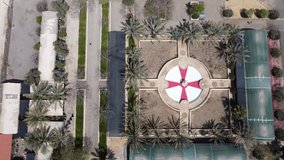 aerial photography from a drone Monastery of St. Gerasimos in the desert Israel