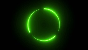 Green color neon glow flowing circle animation on black background. neon glowing circle frame animation. Futuristic light effect isolated on black background. - Powered by Shutterstock - Get 15% off with code: PIKWIZARD15
