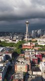 Vertical Video of Seattle, Vertical Aerial View Shot, day