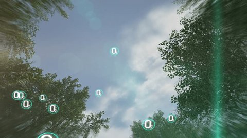 3d render animation of trees releasing oxygen. environmental protection. Save planet concept video background Vídeo Stock