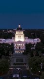 Vertical Video of Sacramento, Vertical Aerial View Shot, night, evening