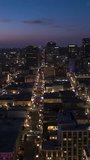 Vertical Video of San Diego, Vertical Aerial View Shot, night, evening